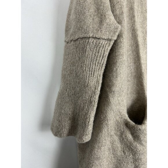 Lauren Manoogian Women’s 100% Baby Alpaca Open Front Cardigan Sweater Beige O/S - Picture 5 of 12